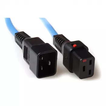 Kabel zasilający ACT Powercord C19 IEC Lock - C20 niebieski 2 m, PC1358