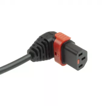 ACT Powercord CEE 7/7 męski (kątowy) - C13 IEC Lock (kątowy w dół) czarny 1 m, EL449S