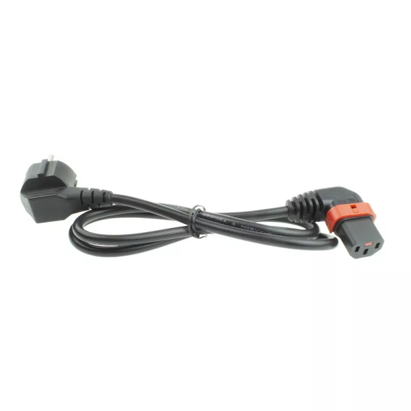 ACT Kabel zasilający CEE 7/7 wtyk (kątowy) – C13 IEC Lock (kątowy w lewo) czarny 3 m, EL455S
