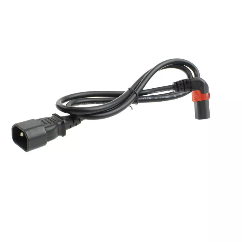 ACT Powercord C14 - C13 IEC Lock (kątowy w górę) czarny 1 m, PC2043