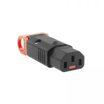 ACT C13 IEC Lock+ do samodzielnego montażu czarny, PA130100BK, C13, Czarny, Czerwony, Żeński, Prosty, Nylon, 1.5 mm²