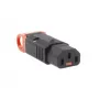 ACT C13 IEC Lock+ do samodzielnego montażu czarny, PA130100BK, C13, Czarny, Czerwony, Żeński, Prosty, Nylon, 1.5 mm²