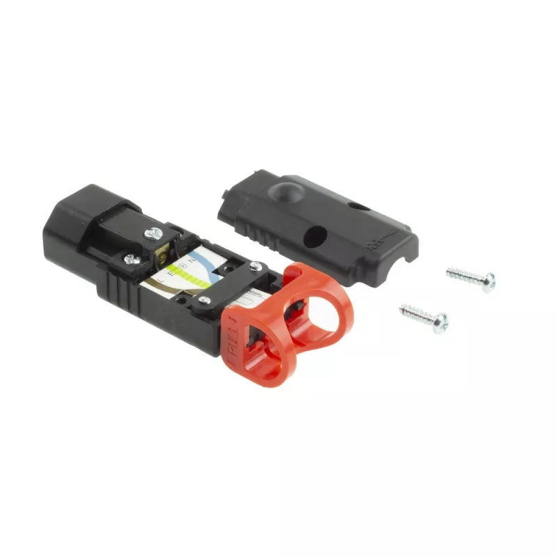 ACT C13 IEC Lock+ do samodzielnego montażu czarny, PA130100BK, C13, Czarny, Czerwony, Żeński, Prosty, Nylon, 1.5 mm²