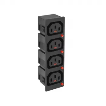 ACT C13 IEC Lock Net Entree (4 gniazda) - czarny, PA135015BK4