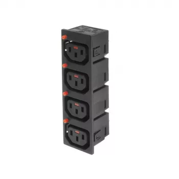 ACT C13 IEC Lock Net Entree (4 gniazda) - czarny, PA135015BK4