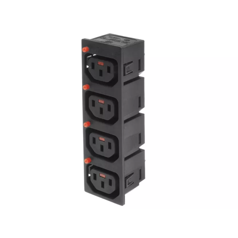 ACT C13 IEC Lock Net Entree (4 gniazda) - czarny, PA135015BK4
