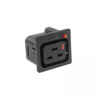ACT C19 IEC Lock Net Entree (1x gniazdo) - czarny, PA195015BK, C19, Czarny, Czerwony, Żeński, Prosty, Termoplastyczny, 2000 V
