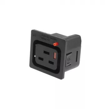 ACT C19 IEC Lock Net Entree (1x gniazdo) - czarny, PA195015BK, C19, Czarny, Czerwony, Żeński, Prosty, Termoplastyczny, 2000 V