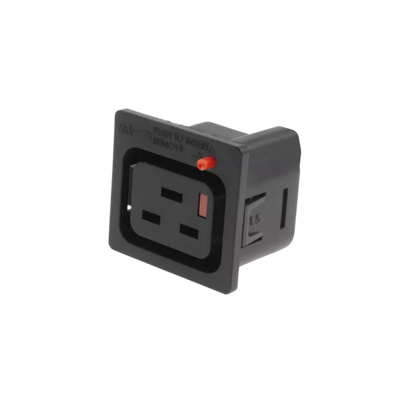 ACT C19 IEC Lock Net Entree (1x gniazdo) - czarny, PA195015BK, C19, Czarny, Czerwony, Żeński, Prosty, Termoplastyczny, 2000 V