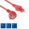 Kabel zasilający ACT CEE 7/7 męski (kątowy) - C15 czerwony 1,5 m