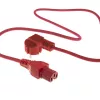 Kabel zasilający ACT CEE 7/7 męski (kątowy) - C15 czerwony 1,5 m