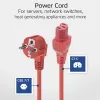 Kabel zasilający ACT CEE 7/7 męski (kątowy) - C15 czerwony 1,5 m