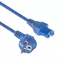 ACT Powercord przewód zasilający CEE 7/7 wtyk męski kątowy C15 niebieski 1,5 m 230 V 10 A