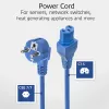 ACT Powercord przewód zasilający CEE 7/7 wtyk męski kątowy C15 niebieski 1,5 m 230 V 10 A