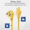 ACT Powercord złącze sieciowe CEE 7/7 męskie (kątowe) - C15 żółty 1,5 m