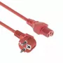 Kabel zasilający ACT CEE 7/7 męski kątowy C15 czerwony 1 m 250 V 10 A