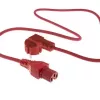 ACT Powercord złącze zasilające CEE 7/7 męskie kątowe C15 czerwony 2 m 250 V 10 A