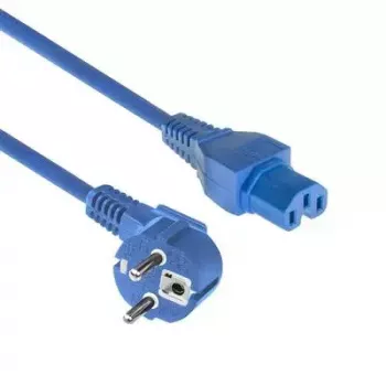 ACT Powercord przewód zasilający CEE 7/7 męski (kątowy) - C15 niebieski 1 m
