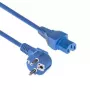 ACT Powercord przewód zasilający CEE 7/7 męski (kątowy) - C15 niebieski 1 m