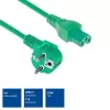 ACT Powercord przewód zasilający CEE 7/7 wtyk męski kątowy C15 zielony 1 m 250 V 10 A