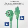 ACT Powercord przewód zasilający CEE 7/7 wtyk męski kątowy C15 zielony 1 m 250 V 10 A