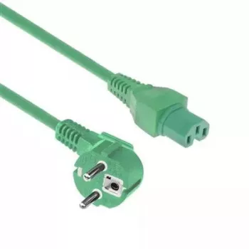 ACT Powercord przewód zasilający wtyczka CEE 7/7 męska kątowa C15 zielony 2 m 250 V 10 A