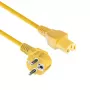 ACT Powercord przewód zasilający wtyk CEE 7/7 męski (kątowy) - C15 żółty 1 m