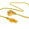 ACT Powercord przewód zasilający wtyk CEE 7/7 męski (kątowy) - C15 żółty 1 m
