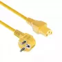 ACT Powercord kabel zasilający wtyk CEE 7/7 męski kątowy C15 żółty 2 m 250V 10A