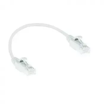 ACT biały 0,5 m LSZH U/UTP CAT6 kabel krosowy slimline do centrum danych z wtykami RJ45 bez zaczepów