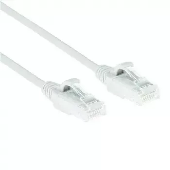 ACT biały 0,5 m LSZH U/UTP CAT6 kabel krosowy slimline do centrum danych z wtykami RJ45 bez zaczepów