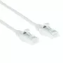 ACT biały 0,5 m LSZH U/UTP CAT6 kabel krosowy slimline do centrum danych z wtykami RJ45 bez zaczepów