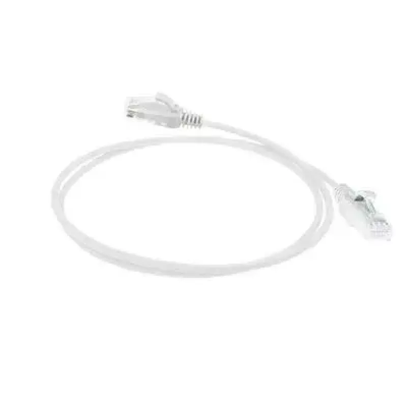 ACT biały 1 m LSZH U/UTP CAT6 cienki kabel krosowy do centrów danych z wtykami RJ45 bez zaczepu