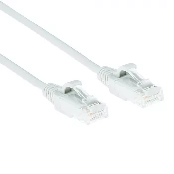 ACT Biały 2-metrowy kabel krosowy cienkopowłokowy LSZH U/UTP CAT6 do centrów danych z bezpiecznymi wtykami RJ45