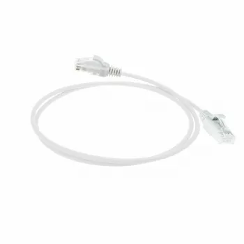 ACT Biały 7-metrowy kabel krosowy slimline LSZH U/UTP CAT6 do centrów danych z zaczepami antyzahaczającymi ze złączami RJ45