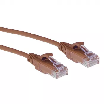 ACT brązowy 0,15 m LSZH U/UTP CAT6 cienki kabel krosowy do centrów danych z bezproblemowymi wtykami RJ45
