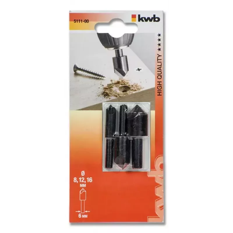 Zestaw pogłębiaczy stożkowych KWB 511100 3 szt. do metalu i drewna