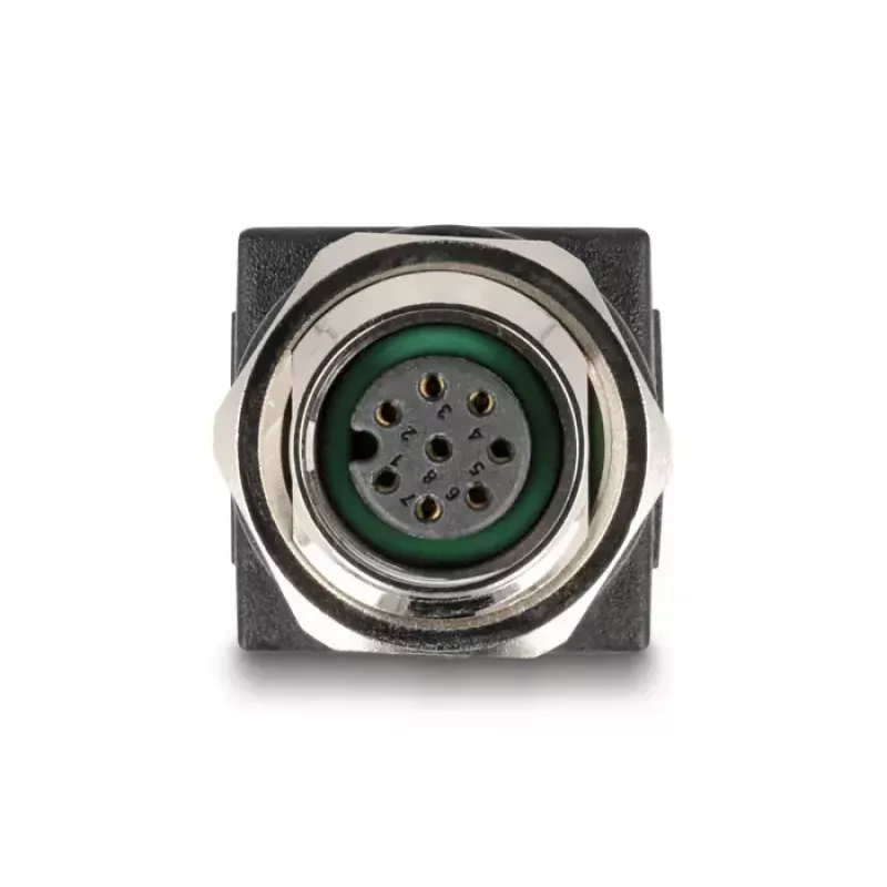 DeLOCK Adapter M12 A-kodowany 8-pinowy żeński do gniazda RJ45 prosty