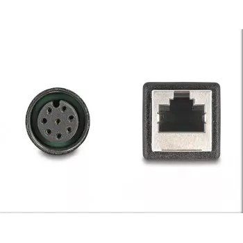adapter kablowyowy DeLOCK M12 A kodowane 8-pinowe gniazdo żeńskie na RJ45 gniazdo żeńskie 50 cm