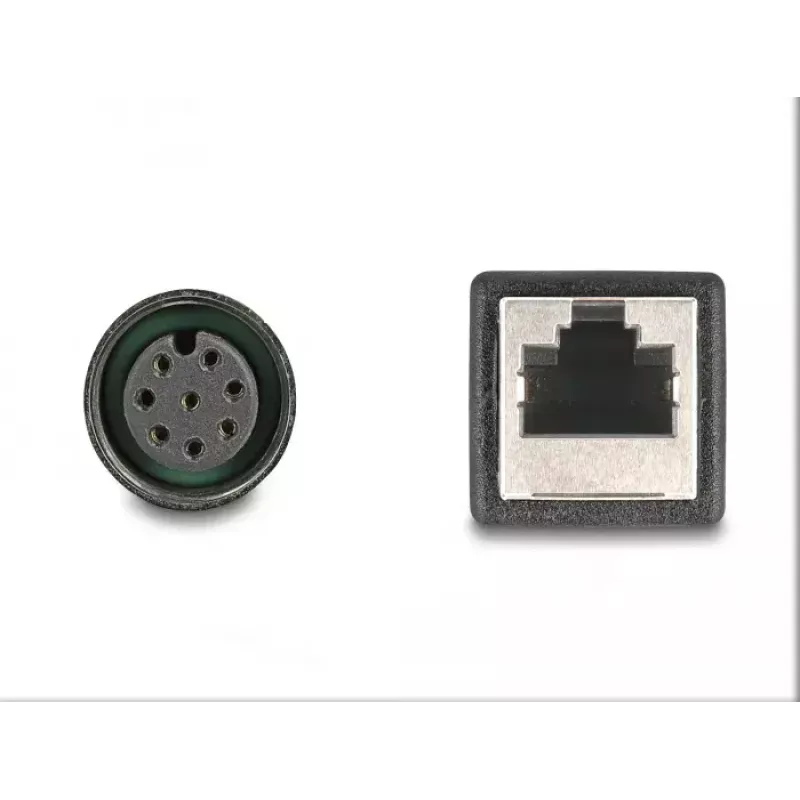 adapter kablowyowy DeLOCK M12 A kodowane 8-pinowe gniazdo żeńskie na RJ45 gniazdo żeńskie 50 cm