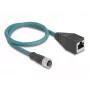adapter kablowyowy DeLOCK M12 A kodowane 8-pinowe gniazdo żeńskie na RJ45 gniazdo żeńskie 50 cm