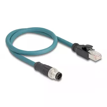 Kabel sieciowy DeLOCK M12 adapter kablowya A-coded 8-pinowy męski na RJ45 męski 50 cm