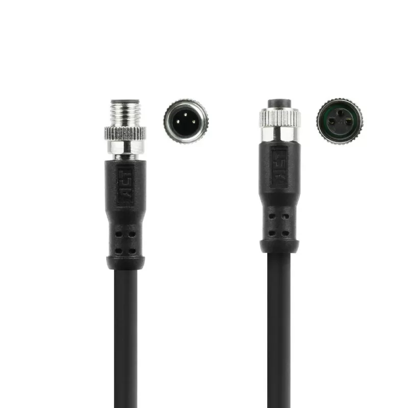 ACT Industrial 5,00 m przewód czujnika M8A 3-pin męski na M8A 3-pin żeński, kabel Ultraflex Xtreme TPE, ekranowany