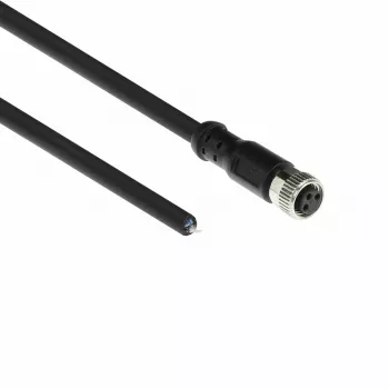 Przemysłowy kabel czujnikowy ACT 3,00 metra, M8A, 3-pinowe złącze żeńskie do otwartego końca, kabel Ultraflex Xtreme TPE, ekranowany