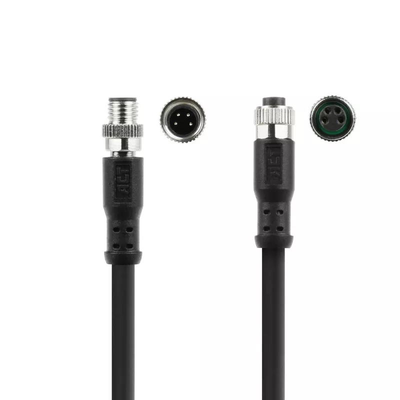 ACT Industrial 3.00 metrów przewód czujnika M8A 4-pin męski na M8A 4-pin żeński, przewód Ultraflex Xtreme TPE, ekranowany