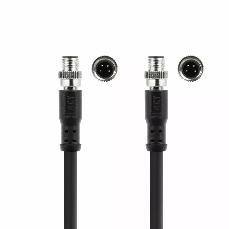 ACT Industrial 3.00 meters Sensor cable M8A 4-pin męski do M8A 4-pin męski, kabel Ultraflex Xtreme TPE, ekranowany