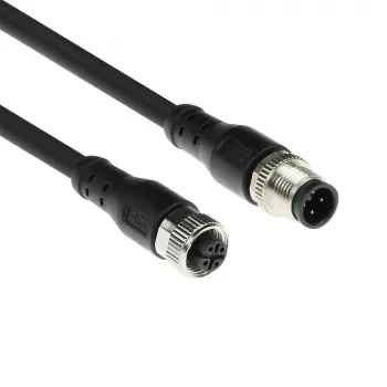 ACT Industrial 1.50 metrów kabel czujnika M12A 4-pin męski na M12A 4-pin żeński, kabel Superflex Xtreme TPE, ekranowany