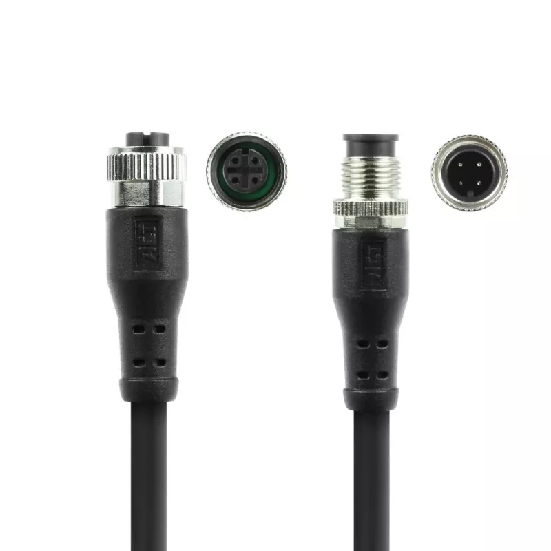 ACT Industrial 1.50 metrów kabel czujnika M12A 4-pin męski na M12A 4-pin żeński, kabel Superflex Xtreme TPE, ekranowany