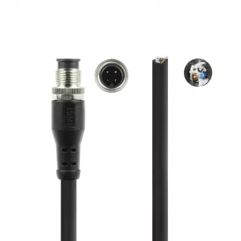 ACT Industrial 1.50 m kabel czujnika M12A 4-pin męski do otwartego końca Superflex Xtreme TPE, ekranowany