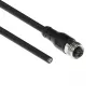 ACT Industrial 3,00 metra Kabel czujnika M12A 4-stykowy żeński do otwartego końca Superflex Xtreme TPE, ekranowany